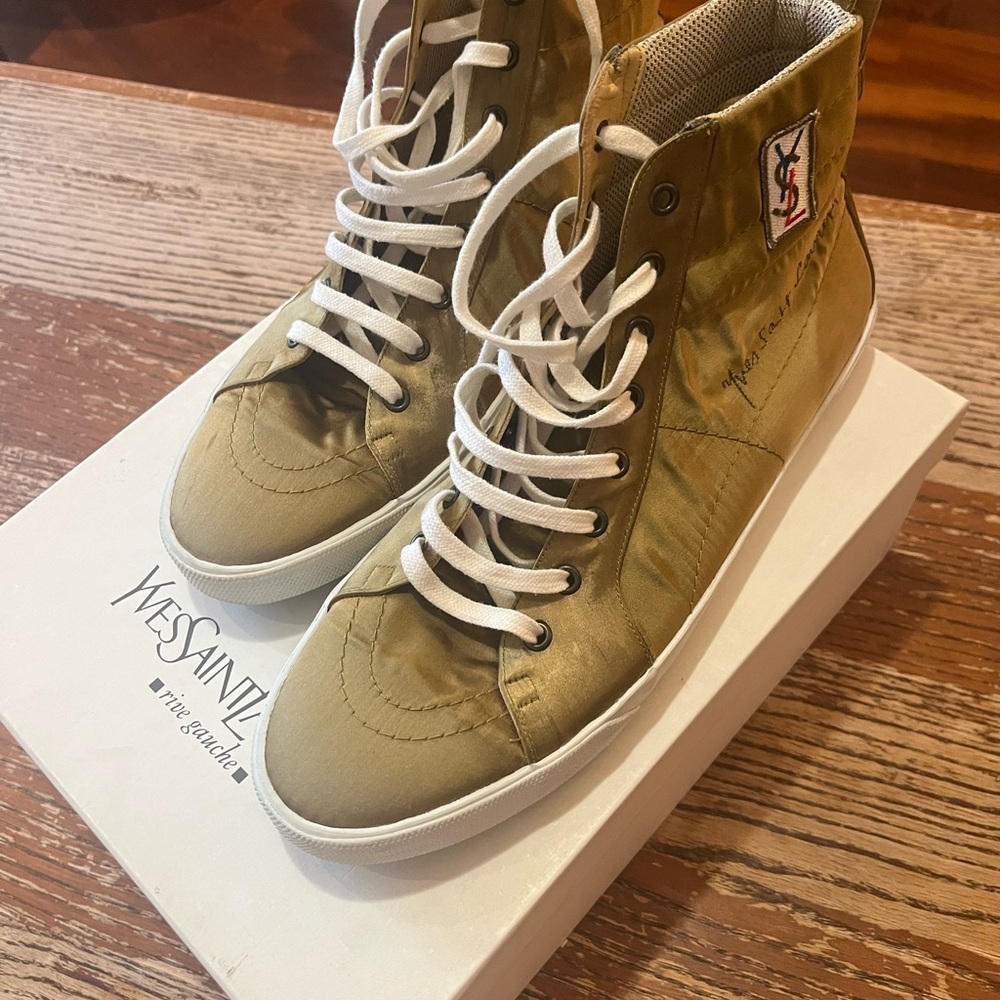 Yves Saint Laurent Gold High-Top Sneakers